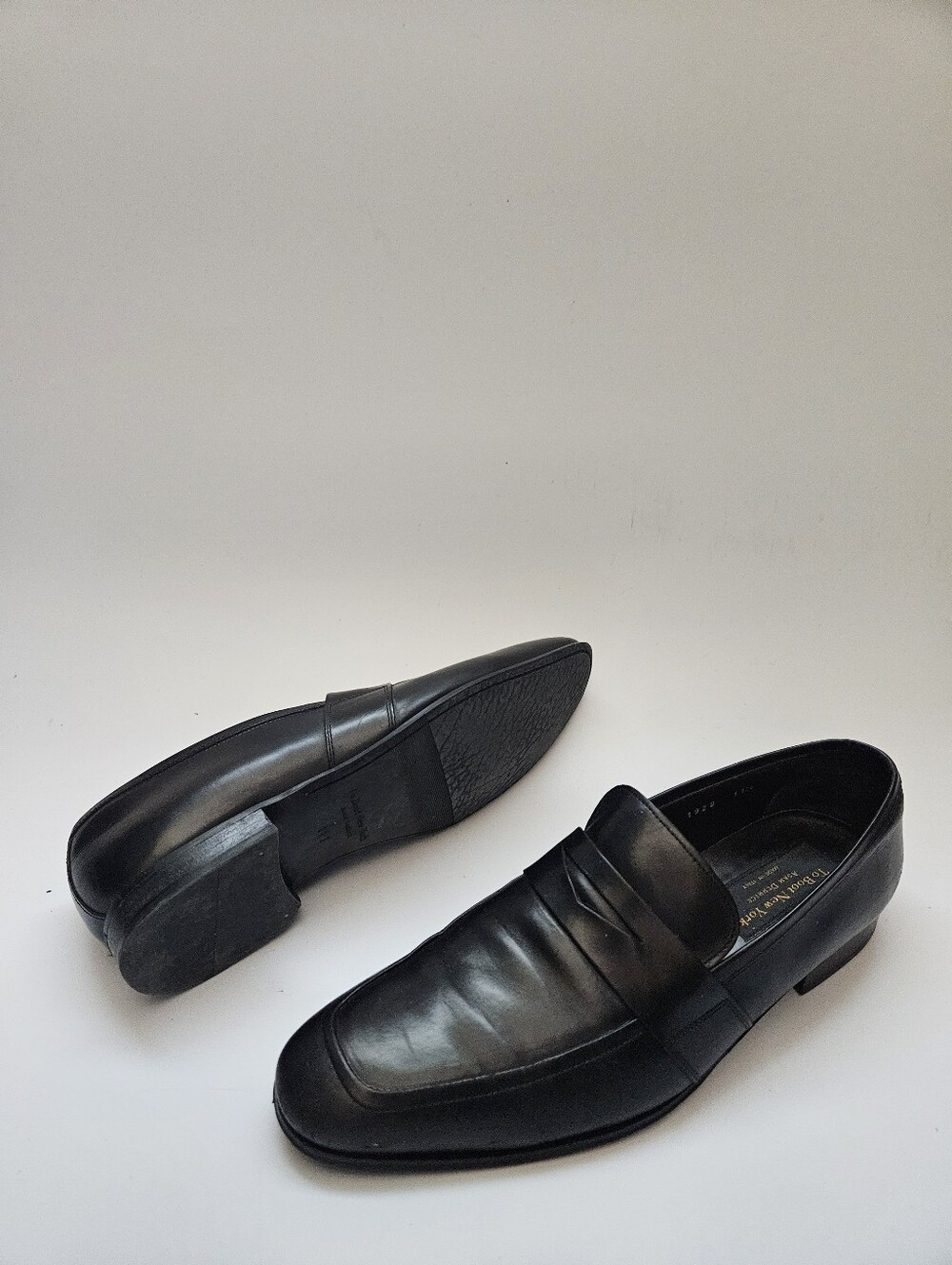To Boot Adam Derrick New York Mens Sz 11.5 Penny Loafers Black Leather Italy